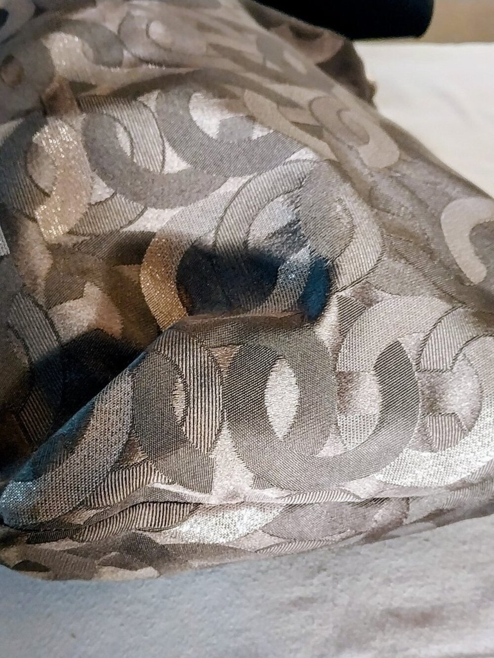 Coach Kristin Op Art Charcoal Gray/Silver Signature Hobo Crossbody Handbag - Picture 5 of 12